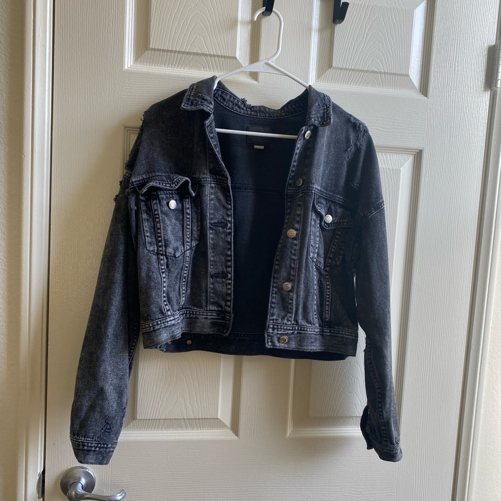 American Eagle Outfitters Black Jean Jacket